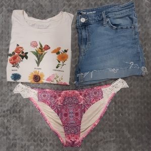 Betsey Johnson paisley crotchet bikini bottom